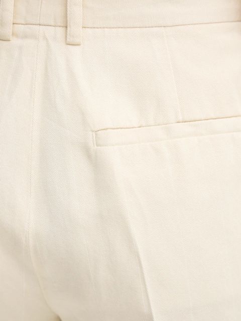 Filippa K szorty z domieszką lnu kolor beżowy wzorzyste high waist 31428