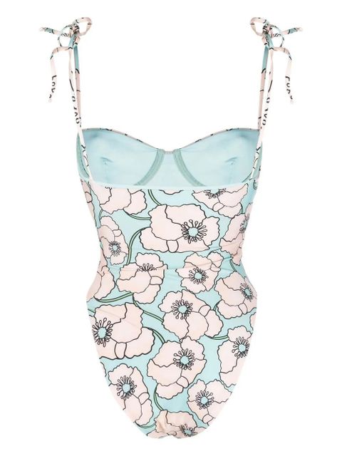 Agua By Agua Bendita floral-print sweetheart swimsuit - Neutrals - zdjęcie produktu nr 2