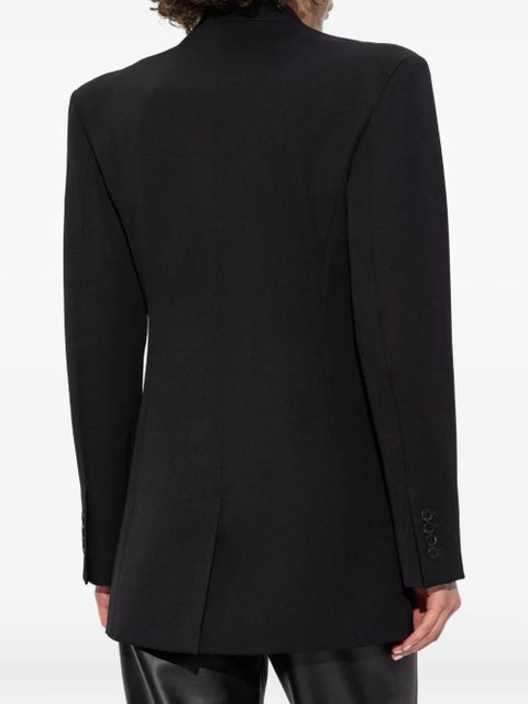 The Attico padded-shoulder wool blazer - Black - zdjęcie produktu nr 2