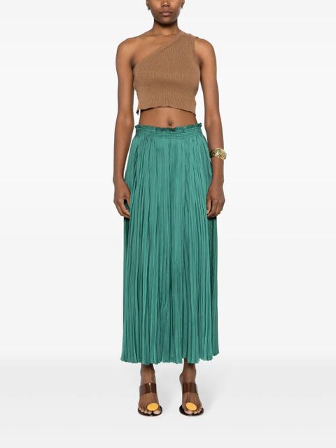 Ulla Johnson pleated satin midi skirt - Green - zdjęcie produktu nr 2