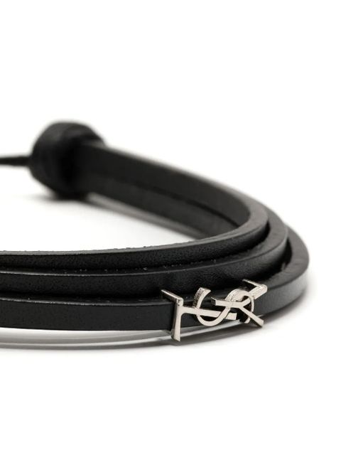 Saint Laurent leather bracelet - Black