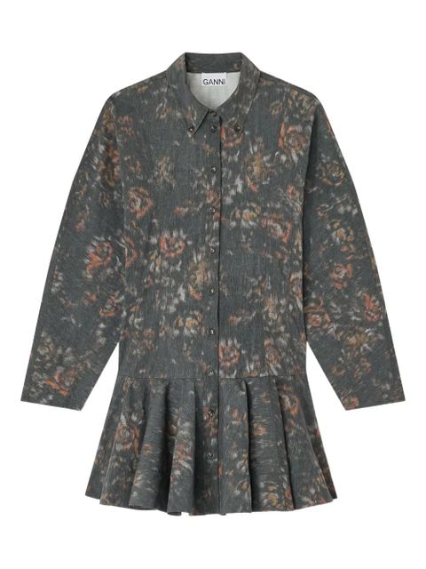 GANNI printed buttoned dress - Grey - zdjęcie produktu nr 1