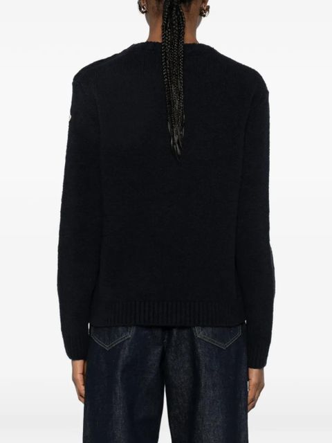 Moncler button crew-neck sweater - Blue