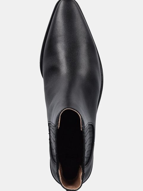 BOSS sztyblety skórzane Niara damskie kolor czarny na słupku 50558640