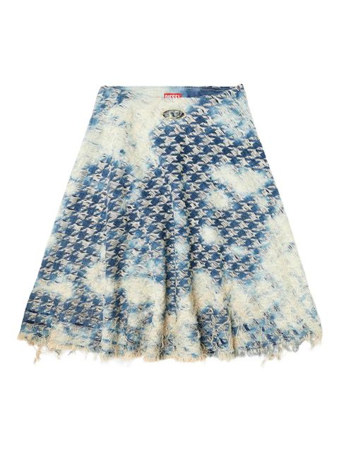 Diesel houndstooth frayed denim skirt - Blue - zdjęcie produktu nr 1