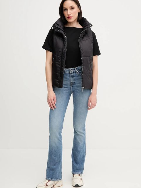 Sisley bezrękawnik damski kolor czarny zimowy 6G6HW800N