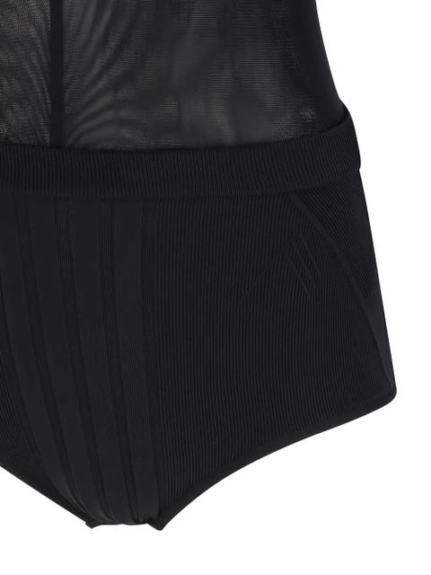 The Attico halterneck tulle bodysuit - Black