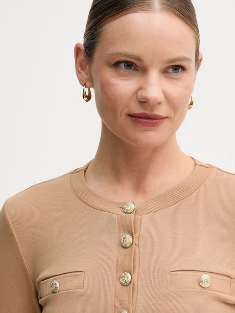 Marc Aurel longsleeve kolor beżowy 7705-7001-73918