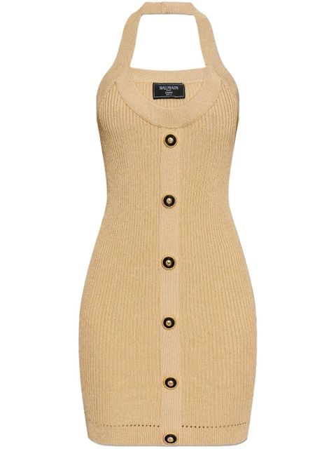 Balmain ribbed mini dress - Neutrals - zdjęcie produktu nr 1