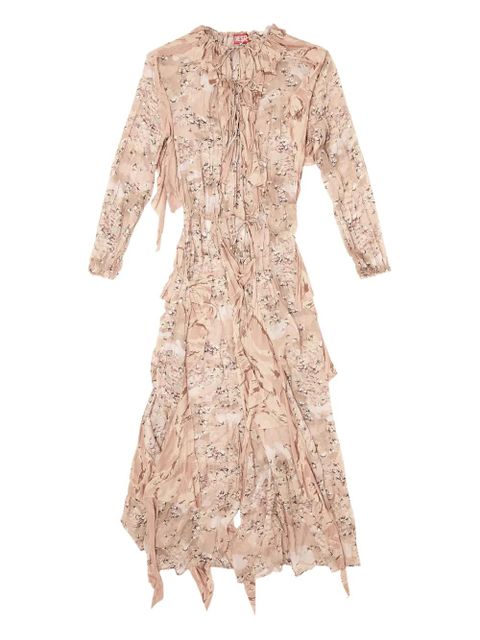 Diesel D-Azzling-R1 ruffled print maxi dress - Pink - zdjęcie produktu nr 1