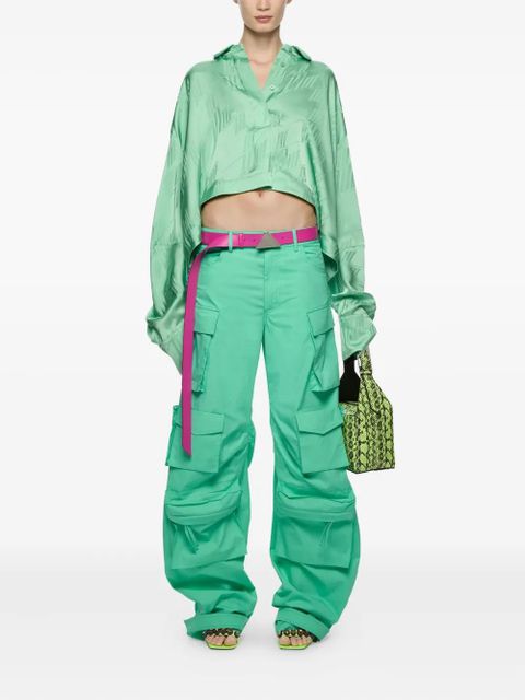 The Attico embossed-pattern blouse - Green - zdjęcie produktu nr 2