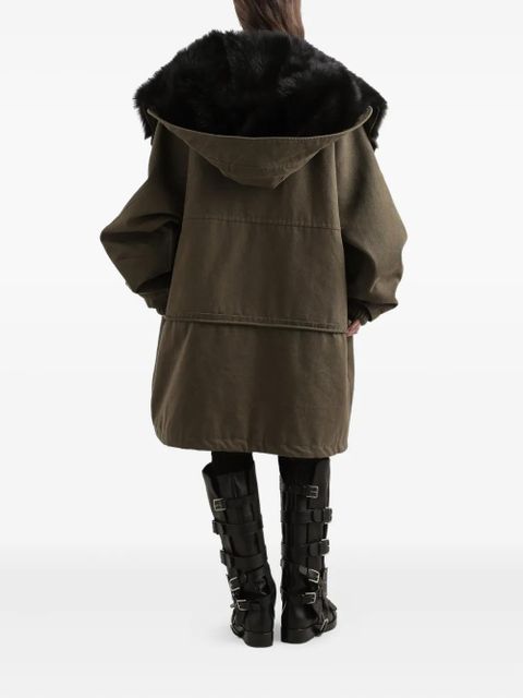 Dolce & Gabbana fur-trimmed hooded coat - Brown