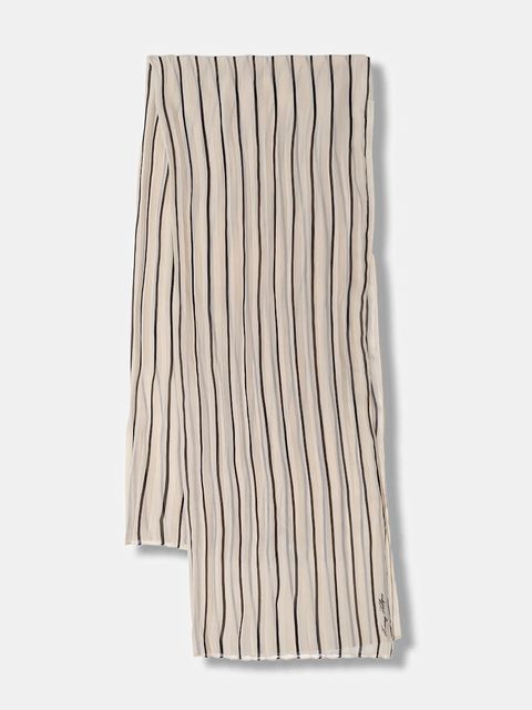 Tommy Hilfiger szal damski kolor beżowy wzorzysty AW0AW18049 - zdjęcie produktu nr 1