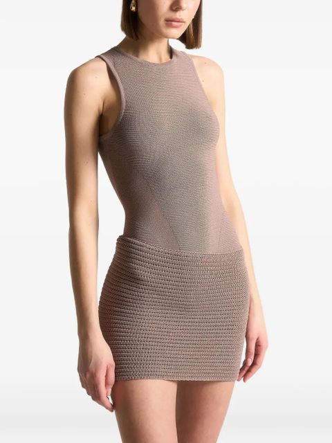 Manière De Voir detachable-asymmetric mini dress - Neutrals - zdjęcie produktu nr 2