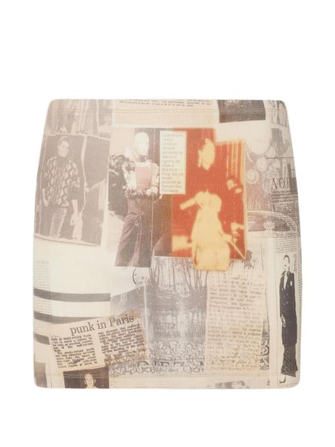 Jean Paul Gaultier newspaper-print mini skirt - Neutrals - zdjęcie produktu nr 1