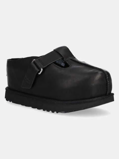 UGG klapki Goldenstar Hi Clog damskie kolor czarny na platformie 1169591-BLK