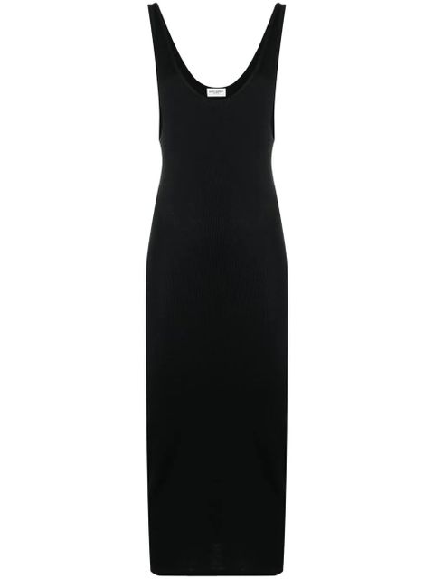 Saint Laurent fine-ribbed slip dress - Black - zdjęcie produktu nr 1