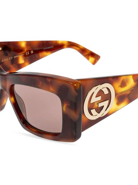 Gucci Eyewear logo-plaque sunglasses - Brown - zdjęcie produktu nr 2