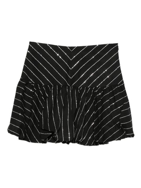 SANDRO striped sequin-embellished A-line skirt - Black - zdjęcie produktu nr 1