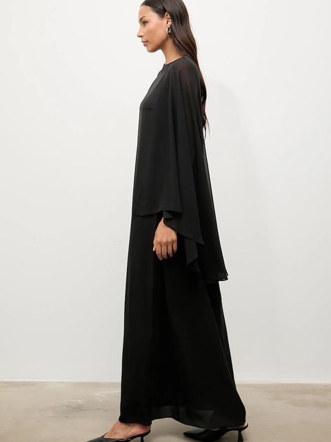 Answear.LAB sukienka kolor czarny maxi prosta