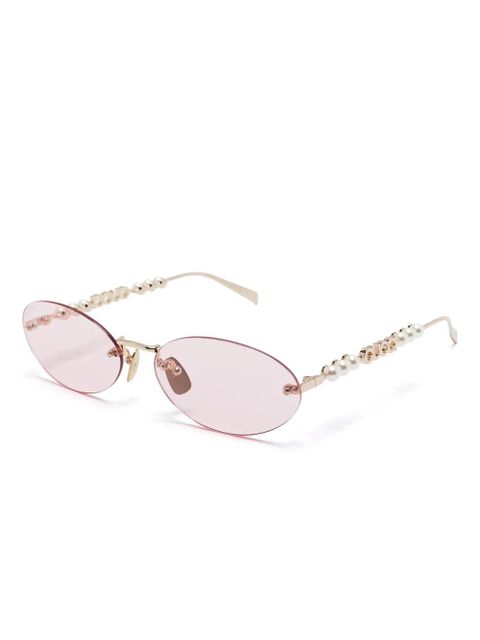 Gucci Eyewear oval-frame sunglasses - Gold - zdjęcie produktu nr 2