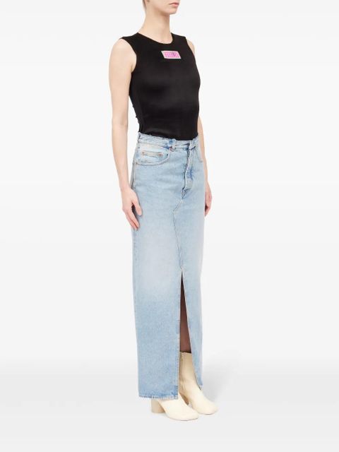 MM6 Maison Margiela slit denim maxi-skirt - Blue