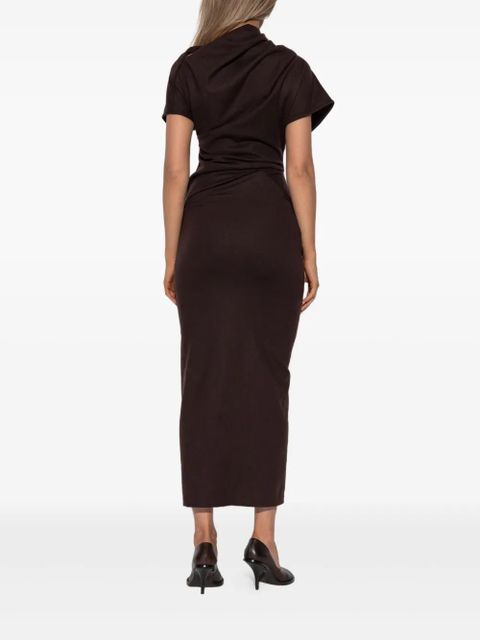 ENTIRE STUDIOS draped split midi dress - Brown - zdjęcie produktu nr 2