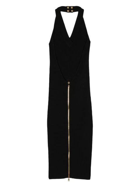 Balmain halterneck ribbed-knit midi dress - Black - zdjęcie produktu nr 2