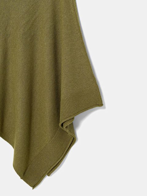 United Colors of Benetton poncho z domieszką wełny kolor zielony 1235DU01A - zdjęcie produktu nr 2