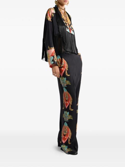 ETRO leafy paisley trousers - Black
