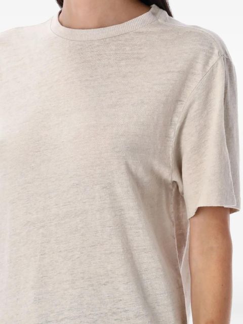 MARANT ÉTOILE linen crew-neck T-shirt - Brown