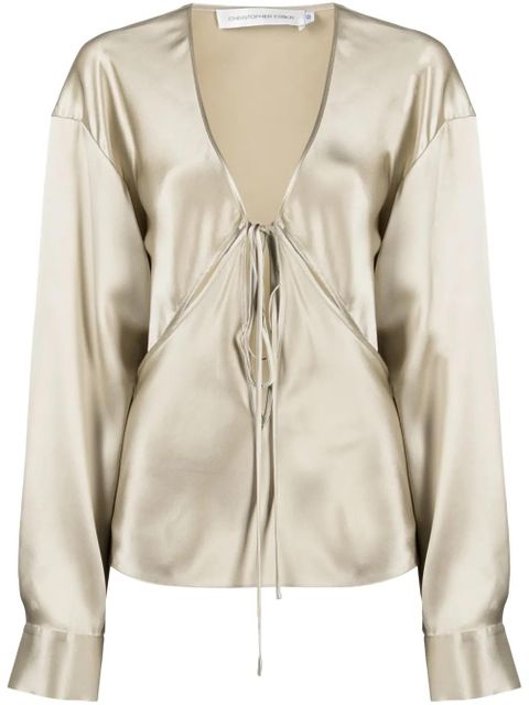 Christopher Esber Triquetra silk blouse - Neutrals - zdjęcie produktu nr 1