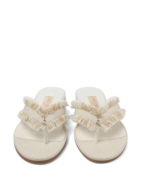 Jimmy Choo fringed bay flat sandals - Neutrals