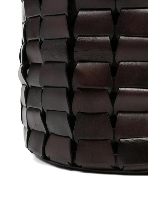 DRAGON DIFFUSION leather woven bucket bag - Brown