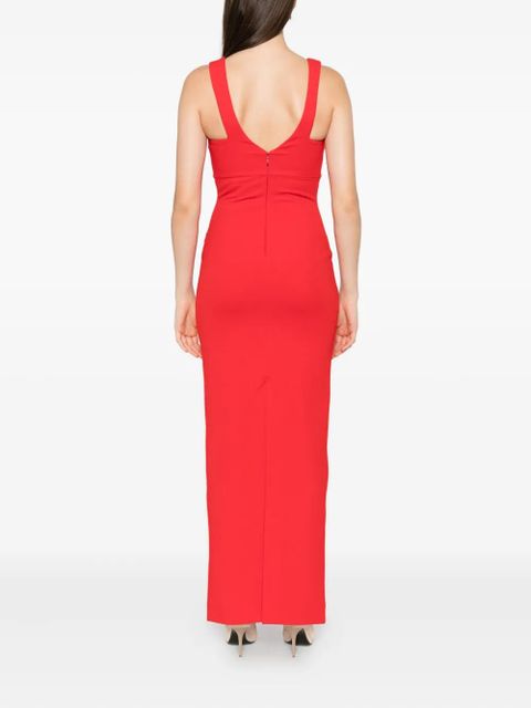 Solace London Nalani V-neck maxi dress - Red