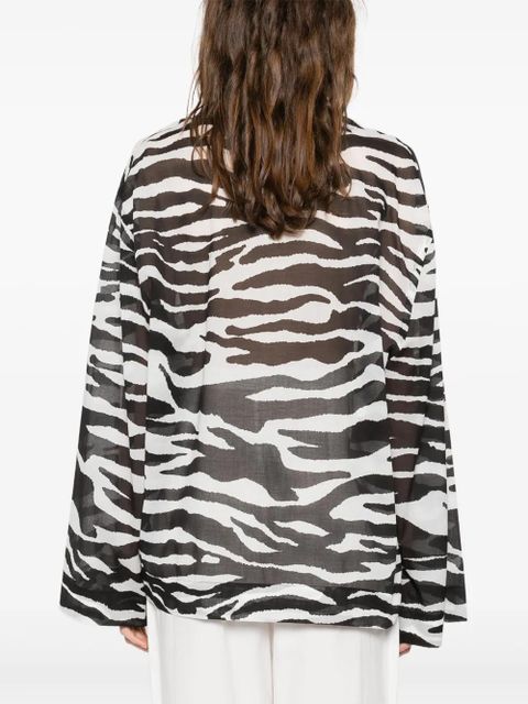 The Attico zebra-print blouse - White