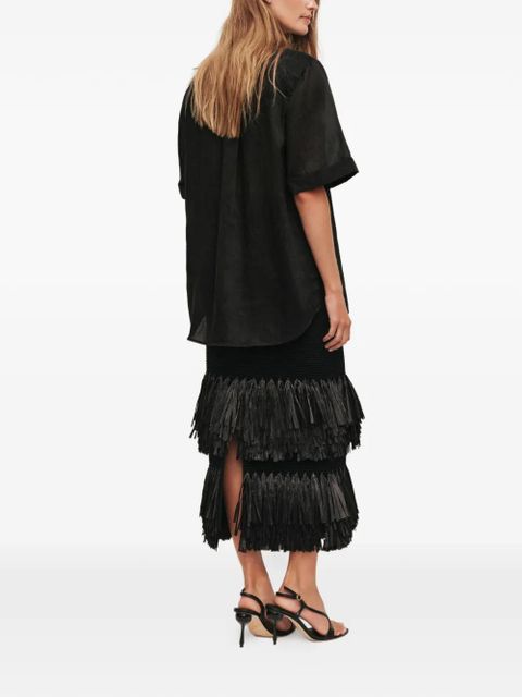 Aje Agave fringed midi skirt - Black