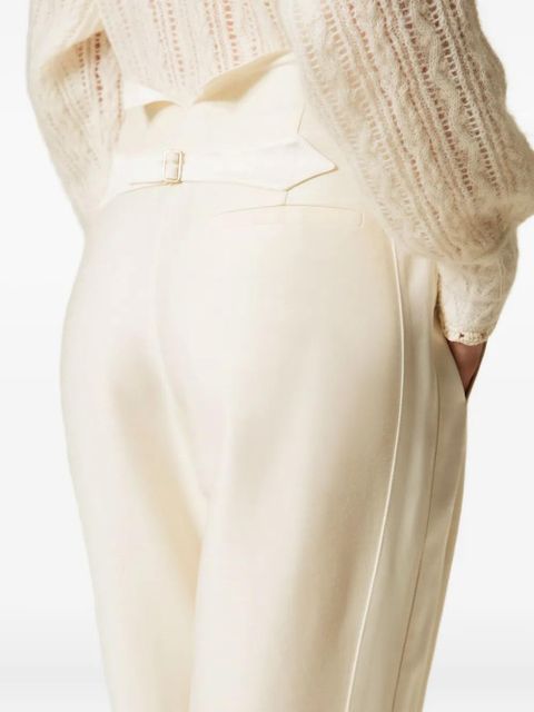 TWINSET satin-panelled trousers - White