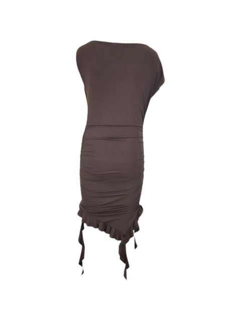 PINKO ruffled-hem mini dress - Brown - zdjęcie produktu nr 2