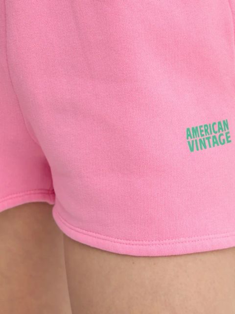 American Vintage szorty damskie kolor różowy gładkie high waist IZU09AE25