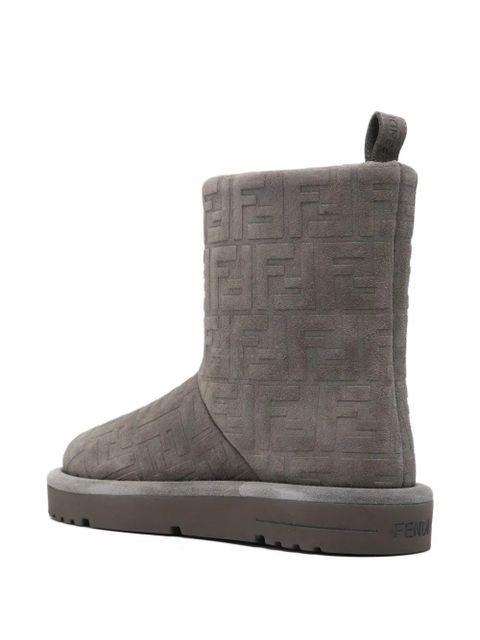 FENDI 25mm Apres Chic embossed-FF boots - Grey