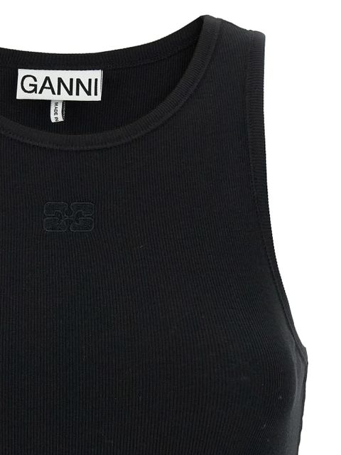 GANNI embroidered-logo top - Black - zdjęcie produktu nr 2