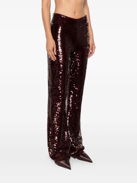Maje sequin embellished trousers - Red