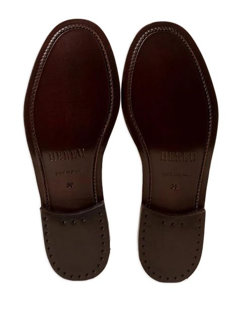 Hereu Picada perforated leather flats - Brown
