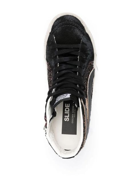 Golden Goose Slide glitter high-top sneakers - Black