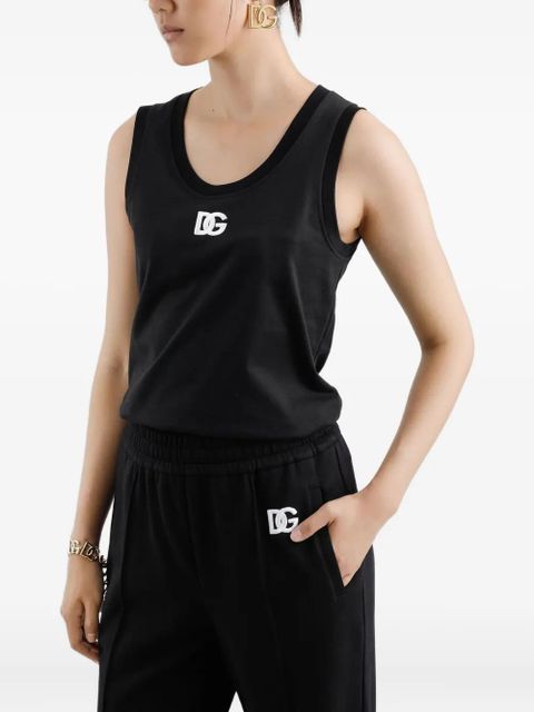 Dolce & Gabbana logo-detail cotton tank top - Black