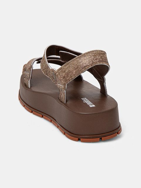 Melissa sandały FLOWING PLATFORM DENIM damskie kolor brązowy na platformie M 36132