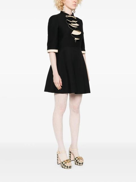 Valentino Garavani bow-detailed ruffled mini dress - Black - zdjęcie produktu nr 2
