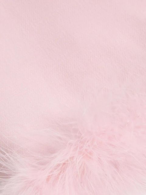 Valentino Garavani short crepe couture skirt with feathers - Pink