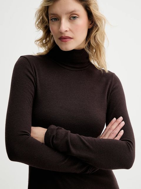 Answear.LAB sukienka kolor brązowy mini rozkloszowana